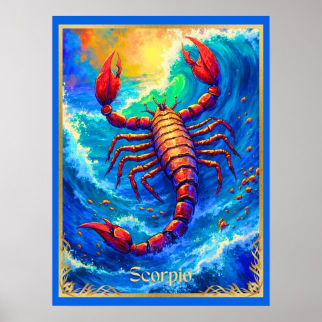 Zodiac Sign Scorpio Emerging from Deep Waters (Front)
