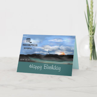 Zodiac sign , SCORPIO - Happy birthday Card