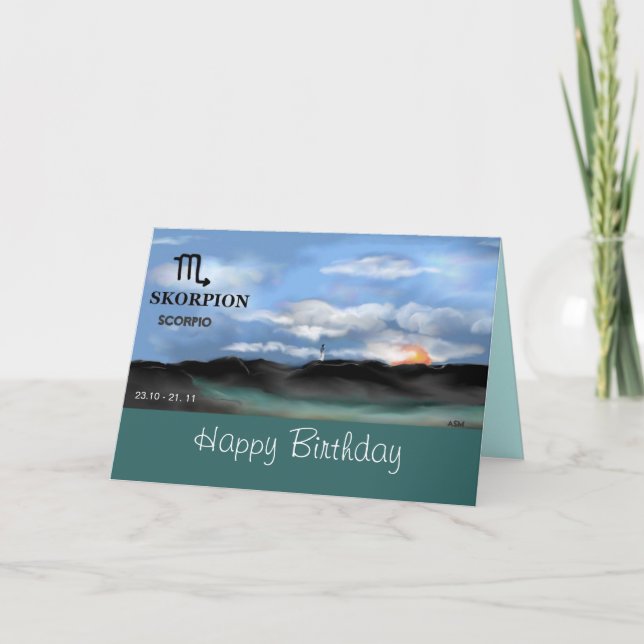 Zodiac sign , SCORPIO - Happy birthday Card (Front)