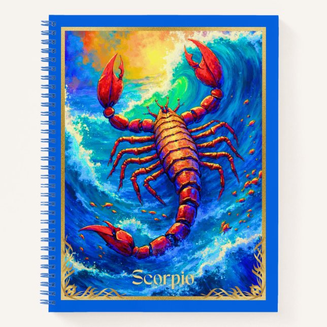 Zodiac Sign Scorpio in Deep Waters Journal (Front)