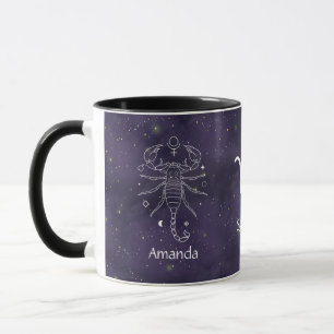Zodiac Sign Scorpio Watercolor Customisable Mug