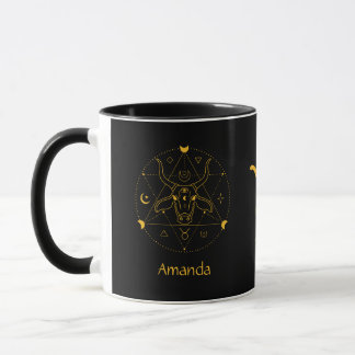 Zodiac Sign Taurus Golden Yellow Customisable Mug