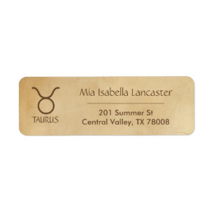Zodiac Sign Taurus - Return Address Labels