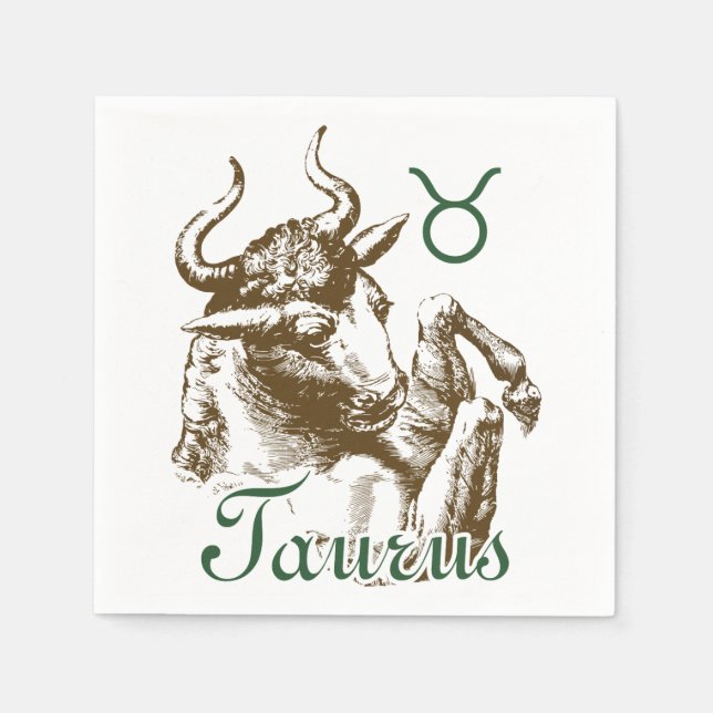 Zodiac Sign Taurus Symbol Napkin (Front)