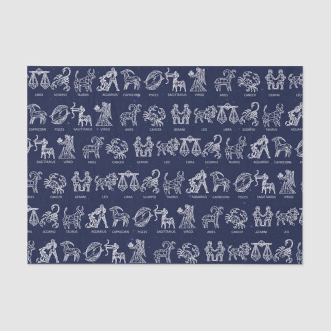 Zodiac Sign Tissue Paper(Blue) Paper (Front)