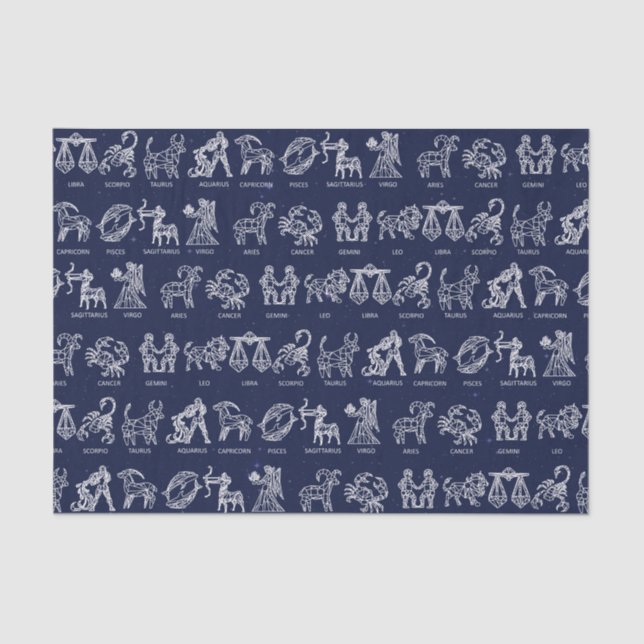 Zodiac Sign Tissue Paper(Blue) Tissue Paper (Front)