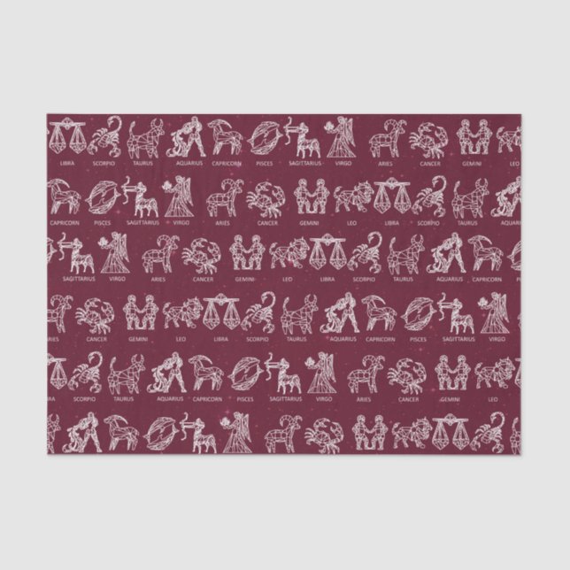 Zodiac sign Tissue Paper(Red) Tissue Paper (Front)