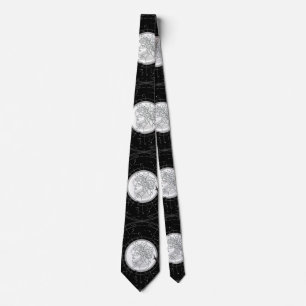 Zodiac Sign - Virgo.b Black BG Tie