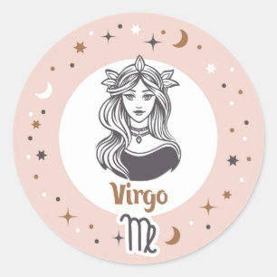 Zodiac Sign Virgo Classic Round Sticker