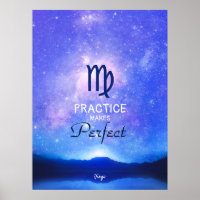 Zodiac Sign Virgo Dreamy Star Sky Quote Poster