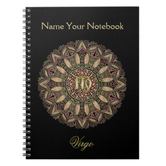 Zodiac Sign Virgo Mandala Earth Tones Notebook