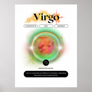 Zodiac Sign Virgo Quote Earth Element Poster