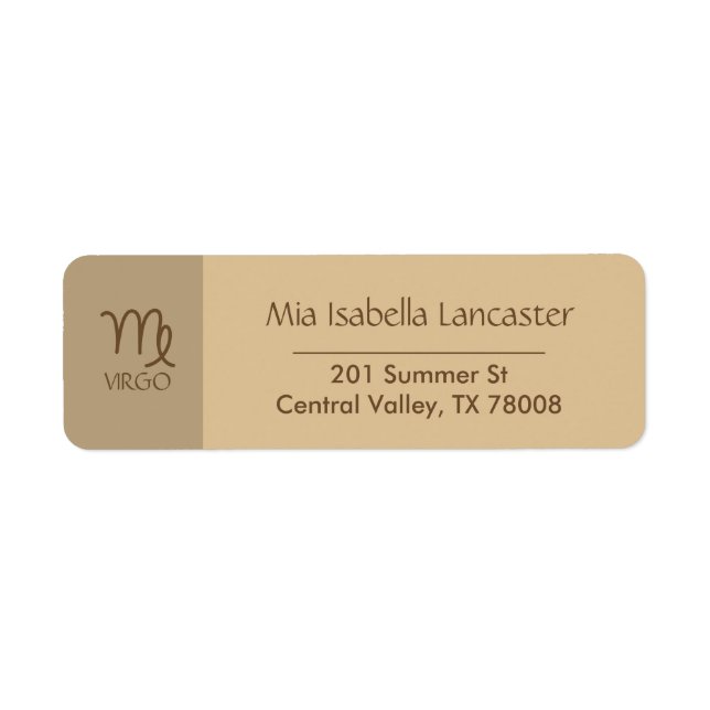 Zodiac - Sign Virgo Return Address Labels (Front)