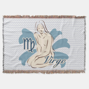 Zodiac Sign Virgo Symbol Throw Blanket