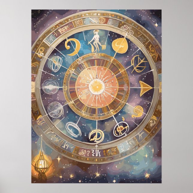 Zodiac Signs and Astrology Wall Art (Front)