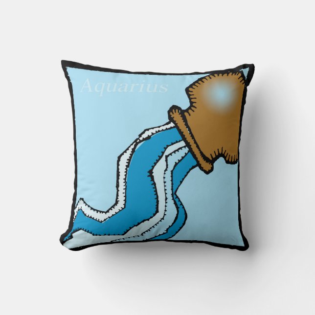 Zodiac Signs Aquarius Birthday Cotton Pillow (Front)