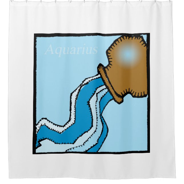 Zodiac Signs Aquarius shower Curtain (Front)