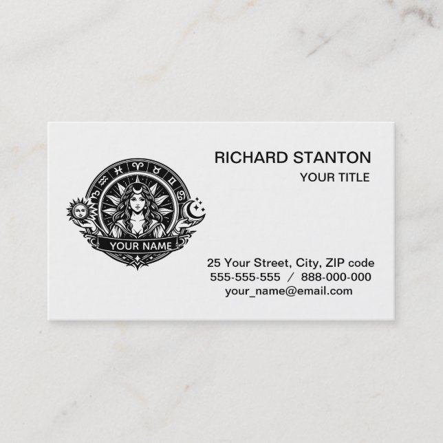 Zodiac signs business card (Front)