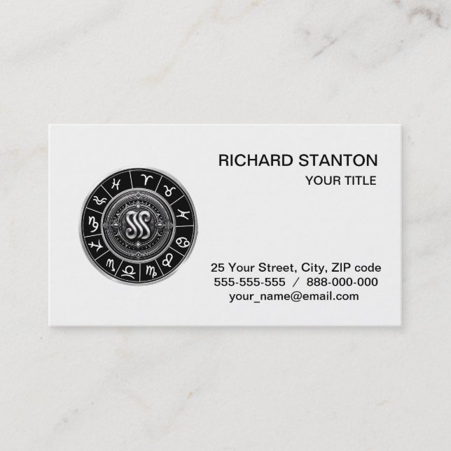 Zodiac signs business card (Front)