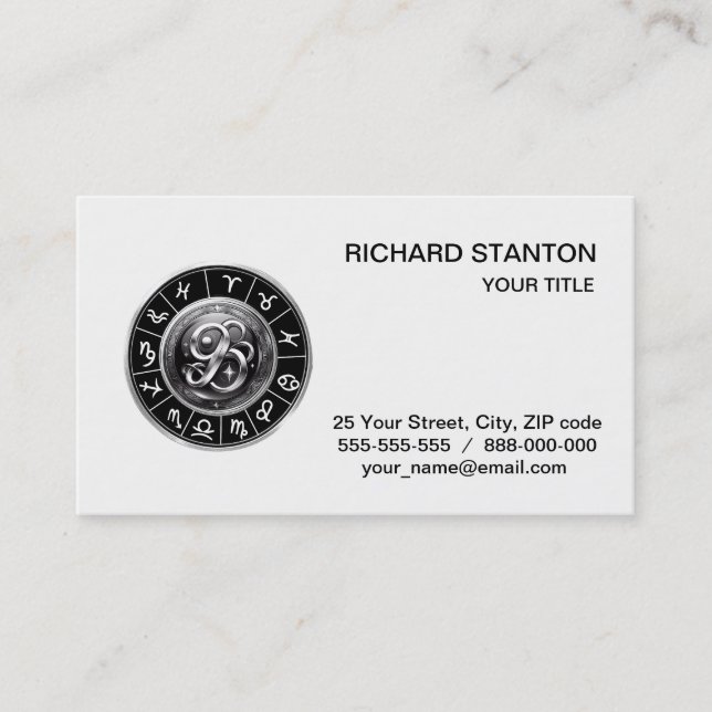 Zodiac signs business card (Front)