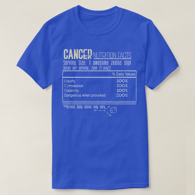 Zodiac Signs Cancer T-Shirt (Design Front)