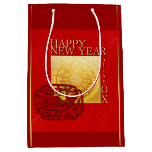 Zodiac Signs Ox Papercut Chinese Year 2021 MGB Medium Gift Bag