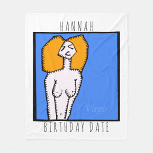 Zodiac Signs Virgo personalised Birthday Blanket