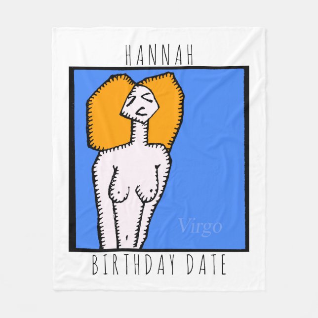 Zodiac Signs Virgo personalised Birthday Blanket (Front)