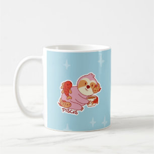 ZODIAC SIGNS WITH SLOTHS AND COFFEE PISCES MUG