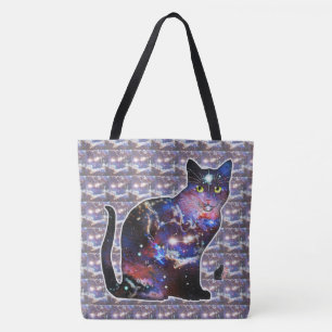 Zodiac Space In Cat Tote Bag