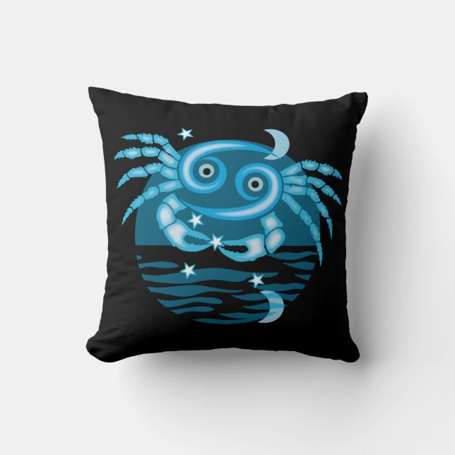 Zodiac Star Sign - Cancer Symbol Cushion (Front)