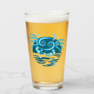 Zodiac Star Sign - Cancer Symbol Glass