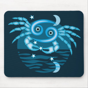 Zodiac Star Sign - Cancer Symbol Mouse Mat