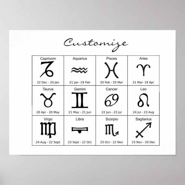 Zodiac Sun Sign Astrology Calendar Thunder_Cove (Front)