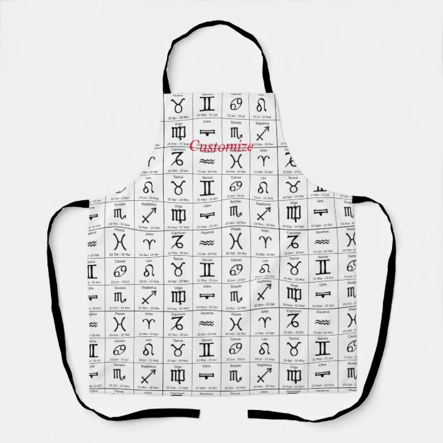 Zodiac Sun Sign Astrology Calendar Thunder_Cove  Apron (Front)