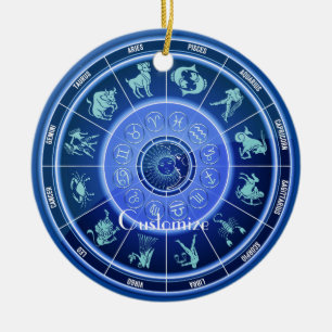 Zodiac Sun Sign Astrology Calendar Thunder_Cove Ceramic Tree Decoration