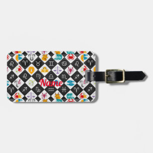Zodiac Sun Sign Astrology Calendar Thunder_Cove Luggage Tag