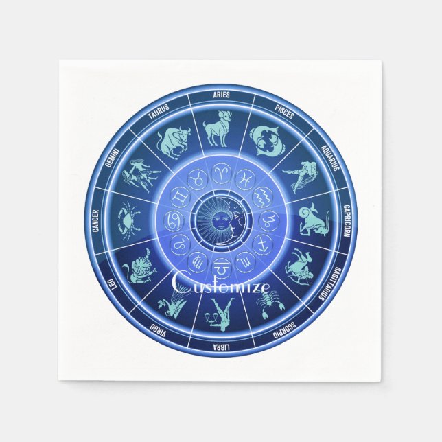 Zodiac Sun Sign Astrology Calendar Thunder_Cove Napkin (Front)