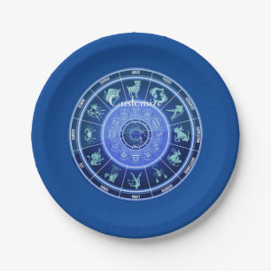 Zodiac Sun Sign Astrology Calendar Thunder_Cove Paper Plate