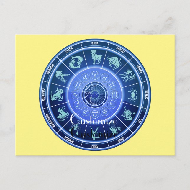 Zodiac Sun Sign Astrology Calendar Thunder_Cove  Postcard (Front)