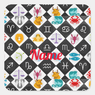 Zodiac Sun Sign Astrology Calendar Thunder_Cove  Square Sticker