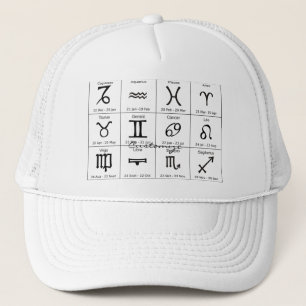 Zodiac Sun Sign Astrology Calendar Thunder_Cove Trucker Hat
