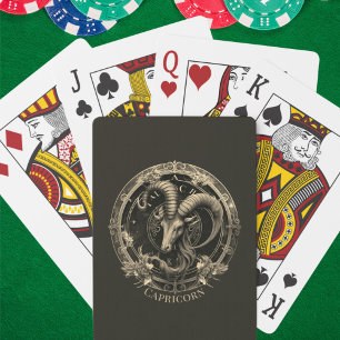 Zodiac Symbol Sea Goat Celestial Fantasy Capricorn Playing Cards