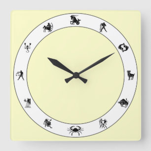 Zodiac Symbol Square Wall Clock