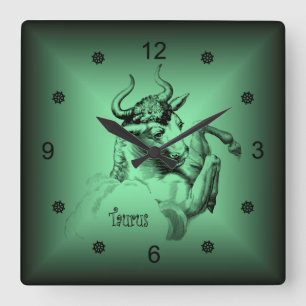 Zodiac ~ Taurus ~ Astrological Signs ~ Horoscope ~ Square Wall Clock