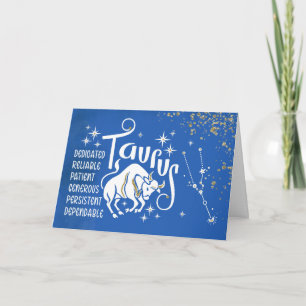 Zodiac Taurus Birthday With Sign Constellation Card
