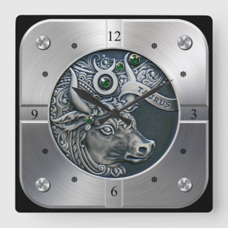 Zodiac ~ Taurus ~ Celestial ~ Western Astrology ~ Square Wall Clock