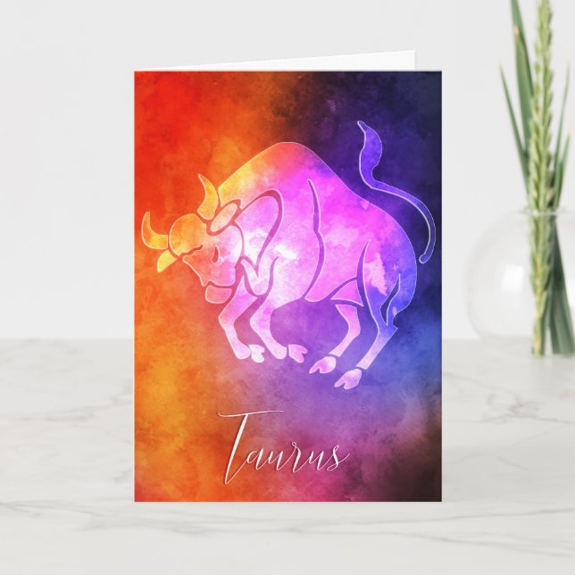 Zodiac : Taurus Colourful Candy Colours Card (Front)