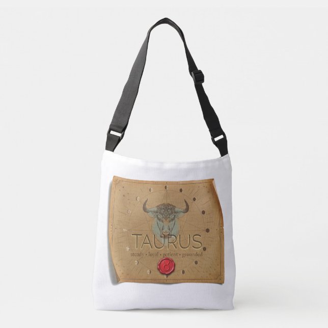 Zodiac - Taurus - Cross Body Tote Bag (Front)