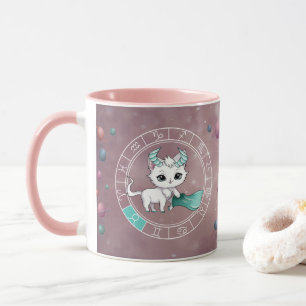 Zodiac Taurus Cute Cat Wheel Planet Astrology Mug